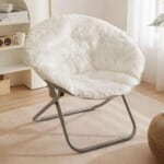 Urban Shop Mongolian Saucer Foldable Accent Chair, White $34 (Reg. $80)