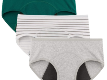 Women’s High Waisted Period Panties 3-Pack $13.19 After Code (Reg. $22) – $4.40 Per Pair – MultiColor