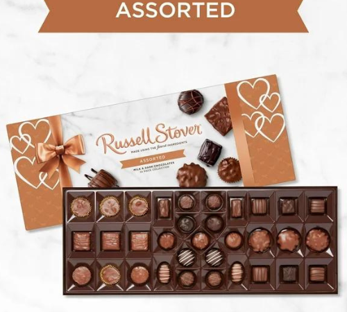 RUSSELL STOVER 33-Piece Assorted Milk & Dark Chocolate Gift Box $12.57 (Reg. $25)