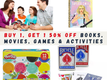 Buy 1, Get 1 50% off Books, Movies, Games & Activities at Target – thru 2/15!