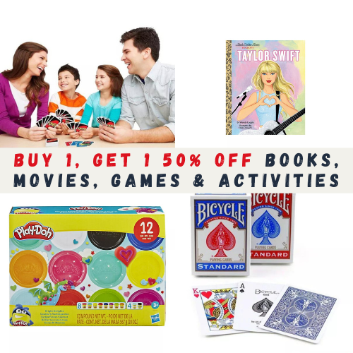 Buy 1, Get 1 50% off Books, Movies, Games & Activities at Target – thru 2/15!
