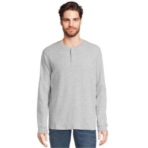 George Men’s Long Sleeve Thermal Henley Shirt (Light Grey Heather) $7 (Reg. $11.98) – XS- 2XL