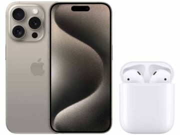 2nd-Gen Apple AirPods with Charging Case: free with purchase of an iPhone 15 Pro + free shipping