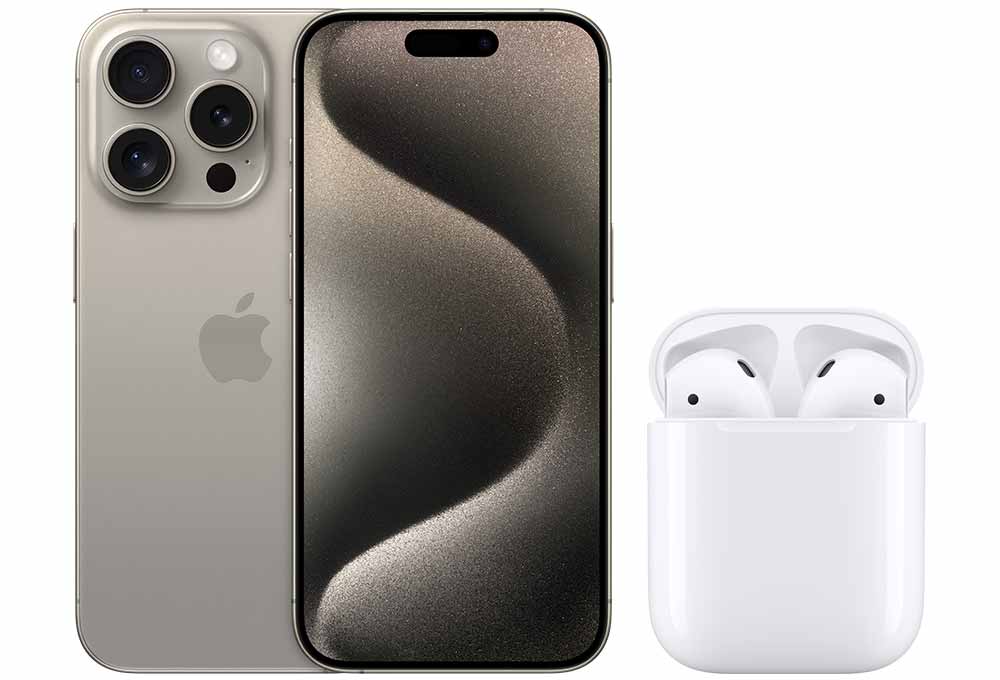 2nd-Gen Apple AirPods with Charging Case: free with purchase of an iPhone 15 Pro + free shipping