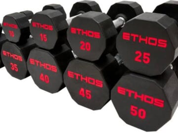Ethos Rubber Hex Dumbbell Pairs from $13 + free shipping w/ $49