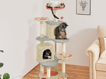Give your beloved pet a dedicated space to explore, play, and relax with Yaheetech 57.5in Cat Paw-Shaped Cat Tree for just $59.29 After Coupon (Reg. $87.99) + Free Shipping
