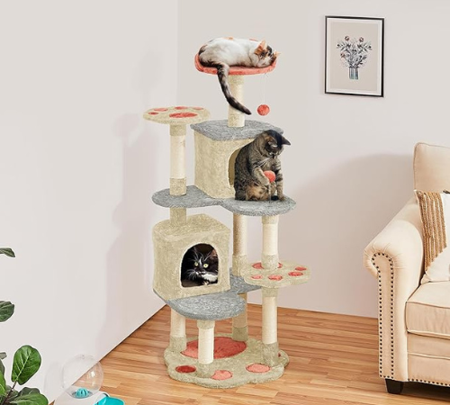 Give your beloved pet a dedicated space to explore, play, and relax with Yaheetech 57.5in Cat Paw-Shaped Cat Tree for just $59.29 After Coupon (Reg. $87.99) + Free Shipping