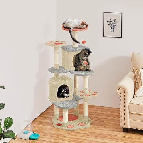 Give your beloved pet a dedicated space to explore, play, and relax with Yaheetech 57.5in Cat Paw-Shaped Cat Tree for just $59.29 After Coupon (Reg. $87.99) + Free Shipping