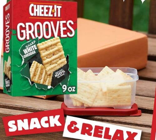 Cheez-It Grooves Cheese Crackers as low as $2.46 After Coupon (Reg. $3.78) + Free Shipping – Sharp White Cheddar or Bold Cheddar