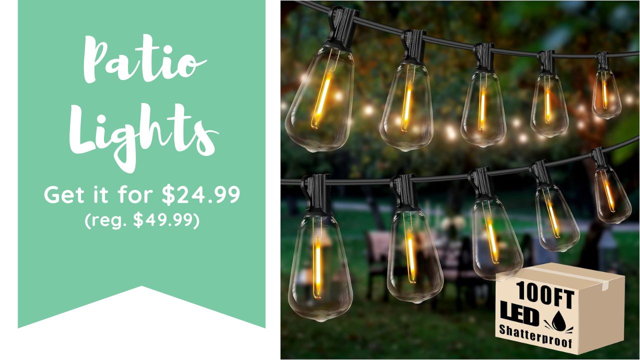 Amazon Coupon | 100FT Patio Lights Just $24.99 (Reg. $50)