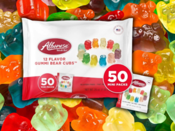 Albanese 50-Count Gummi Bears Mini Snack Packs as low as $7.26 when you buy 4 (Reg. $10) + Free Shipping – 15¢/0.5 Oz Pack