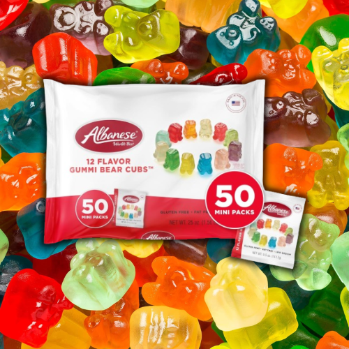 Albanese 50-Count Gummi Bears Mini Snack Packs as low as $7.26 when you buy 4 (Reg. $10) + Free Shipping – 15¢/0.5 Oz Pack