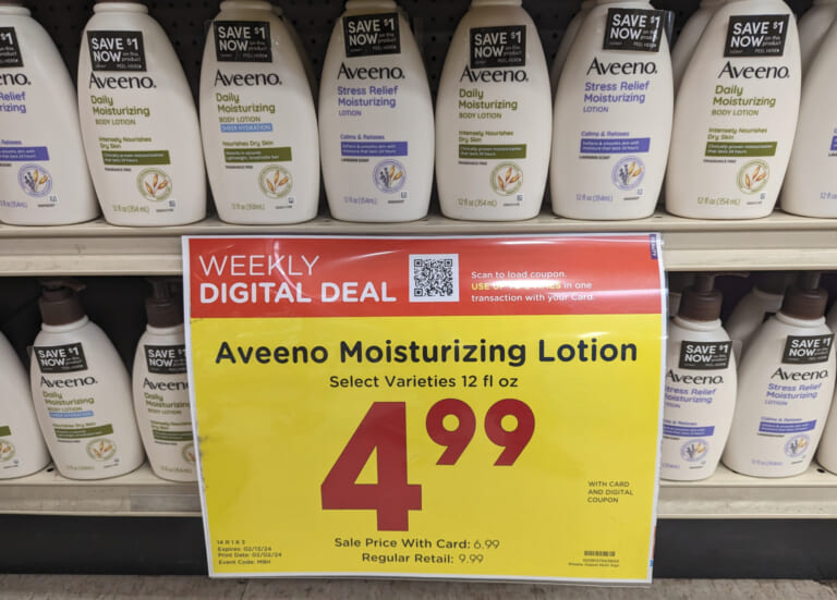 Aveeno Lotion As Low As $4.99 At Kroger (Regular Price $9.29)