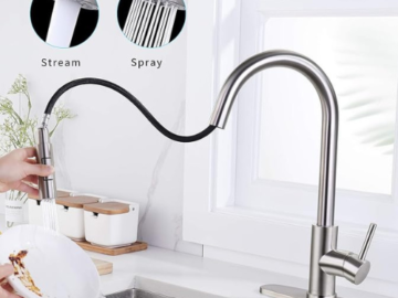 Commercial Kitchen Faucet w/ Pull Down Sprayer $22.97 (Reg. $51.35) – 1.9K+ FAB Ratings!