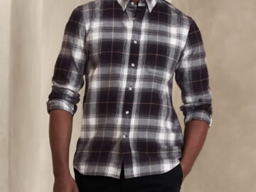 Banana Republic Factory Men's Slim Lightweight Flannel Shirt for $10 in cart + free shipping w/ $50