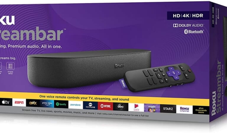 Roku Streambar 4K Streaming Media Player & Soundbar for $100 + free shipping