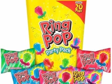 Ring Pop 20 Count Valentine’s Candy Lollipop Variety Party Pack