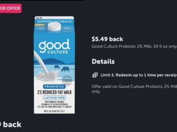 FREE Good Culture Probiotic 2% Milk with Ibotta Rebate