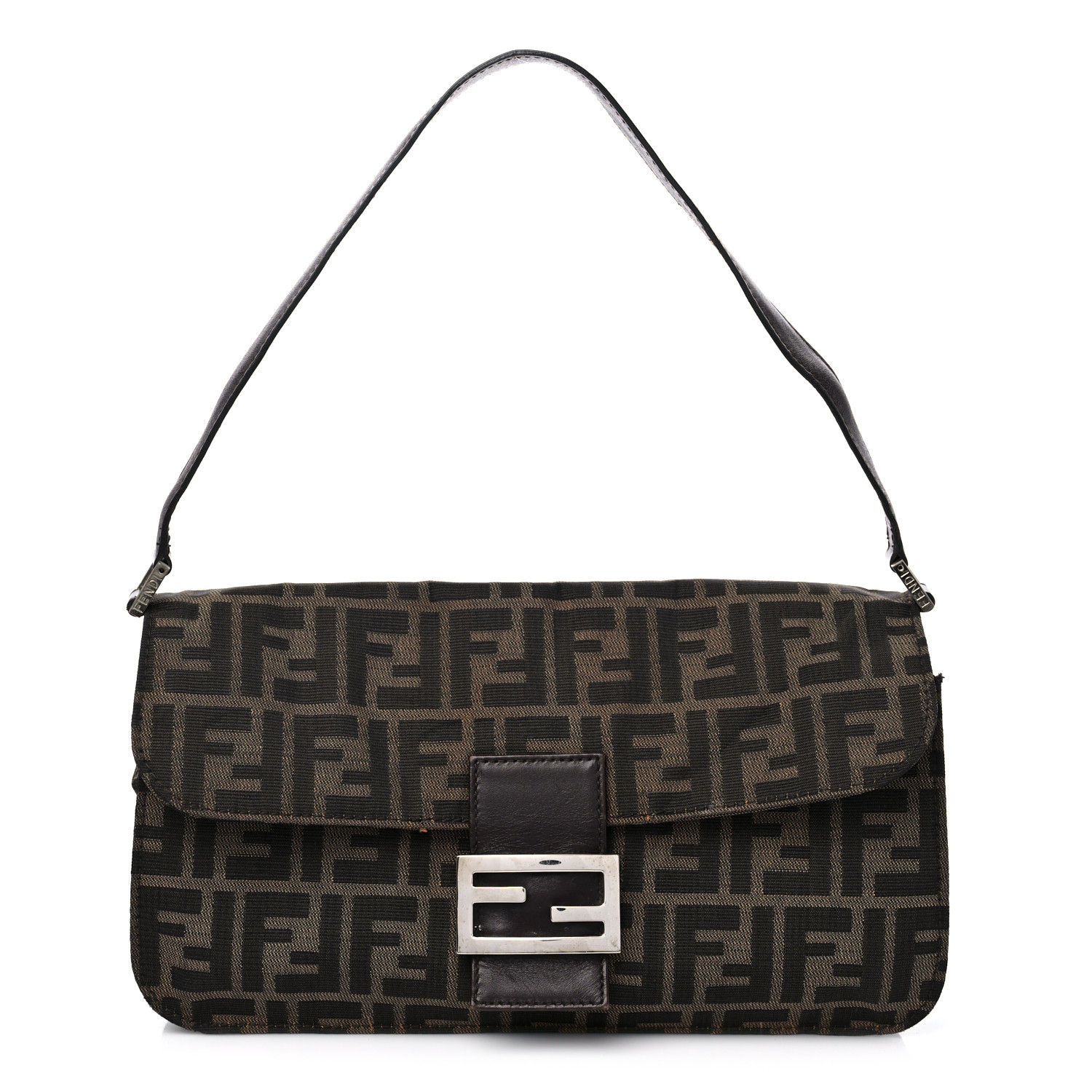 image of FENDI Zucca Baguette in the color Tobacco by FASHIONPHILE