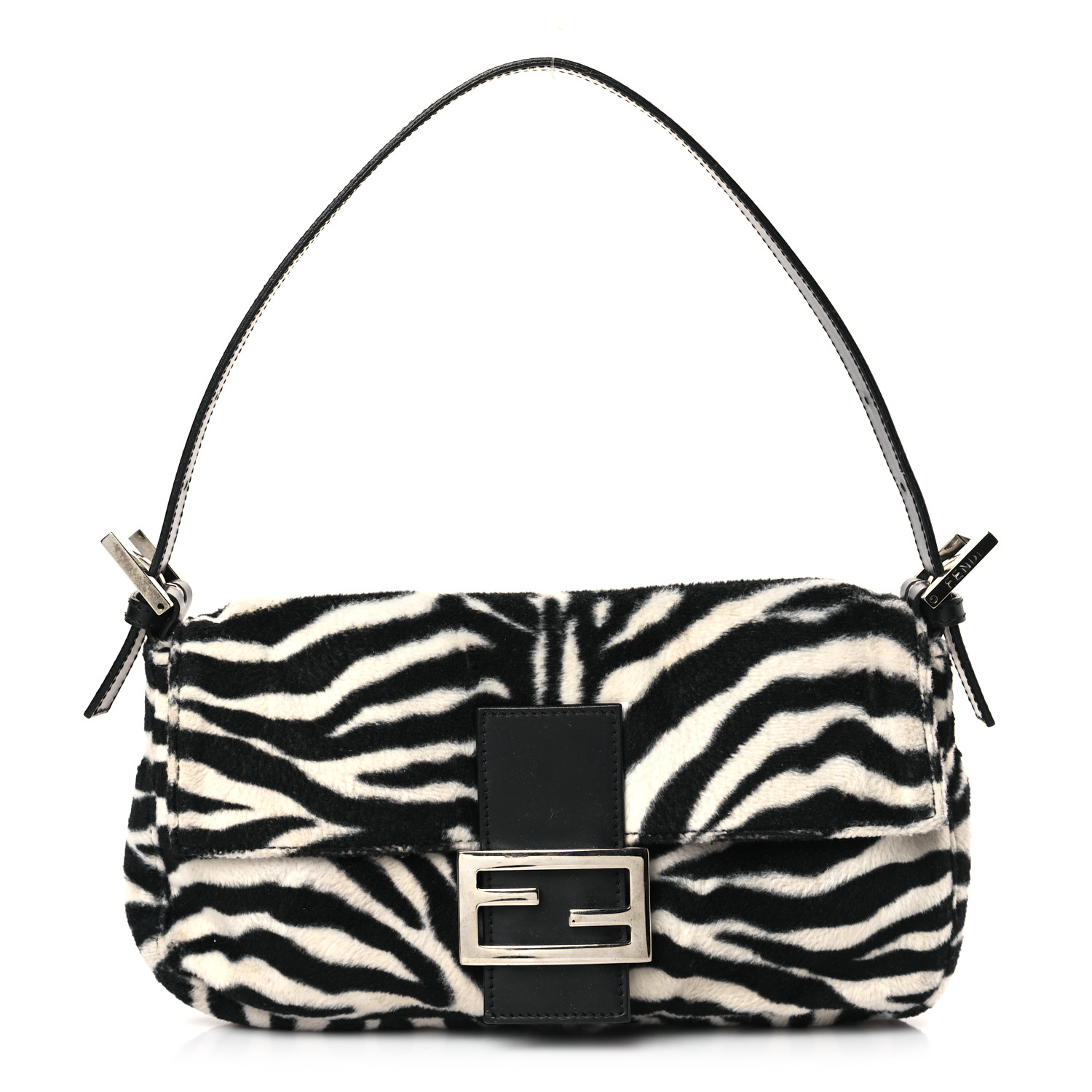 FENDI Zebra Print Baguette Black White image of FENDI Zebra Print Baguette in the colors Black and White by FASHIONPHILE