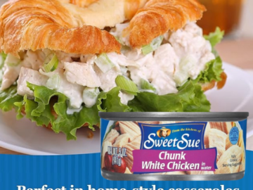 Sweet Sue 24-Pack Chunk White Chicken in Water, 5 oz Cans as low as $16.73 After Coupon (Reg. $37.17) + Free Shipping – 70¢/Can