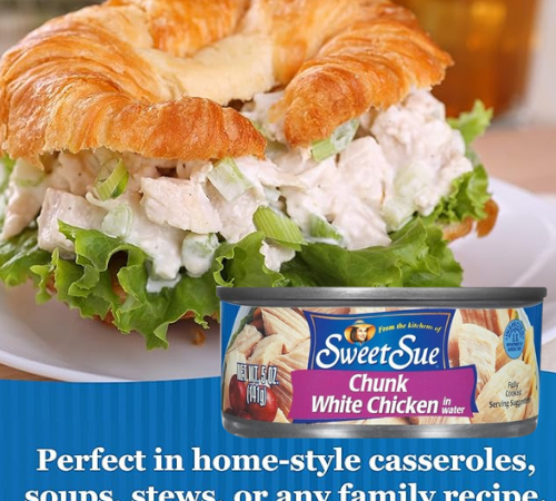 Sweet Sue 24-Pack Chunk White Chicken in Water, 5 oz Cans as low as $16.73 After Coupon (Reg. $37.17) + Free Shipping – 70¢/Can