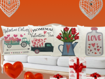 Valentine’s Day Set of 4 Pillow Covers, 18×18 Inch $6.49 (Reg. $13) – $1.62/Cover