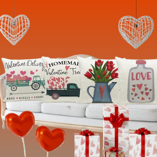 Valentine’s Day Set of 4 Pillow Covers, 18×18 Inch $6.49 (Reg. $13) – $1.62/Cover