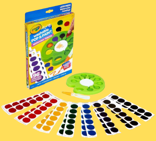 Crayola 96-Piece Pop & Paint Palette Kids’ Washable Watercolor Paint Set $9.49 (Reg. $12)