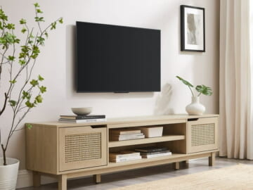 Walker Edison Boho 2-Door Rattan TV Stand for $158 + free shipping
