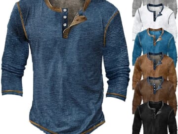 Koulb Men's Waffle Knit Henley for $14 + free shipping
