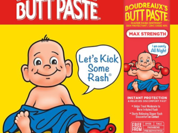 Boudreaux’s Butt Paste Maximum Strength Diaper Rash Cream, 4 oz Tube as low as $4.63 After Coupon (Reg. $8.49) + Free Shipping