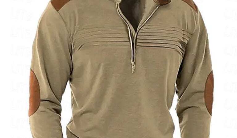 Men's Color Block Standing Collar Tee for $9 + $6 s&h