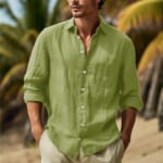 Bettermrcloth Men's Button Up Linen Shirt for $14 + free shipping