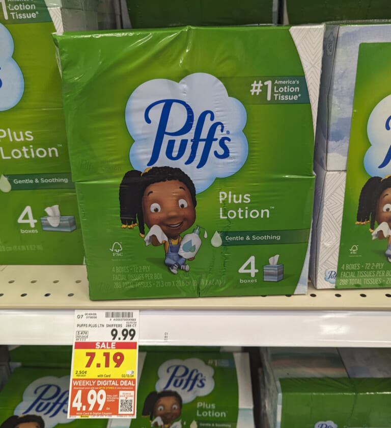 Get Puffs 4-Pack Of Facial Tissues For Just $4.99 At Kroger – Half Price!