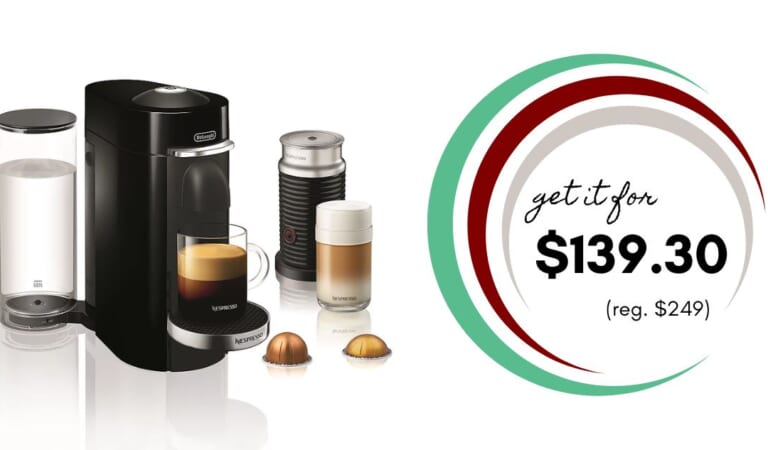 Kohl’s | Nespresso Vertuo Plus Deluxe With Milk Frother $139.30 (reg. $249)