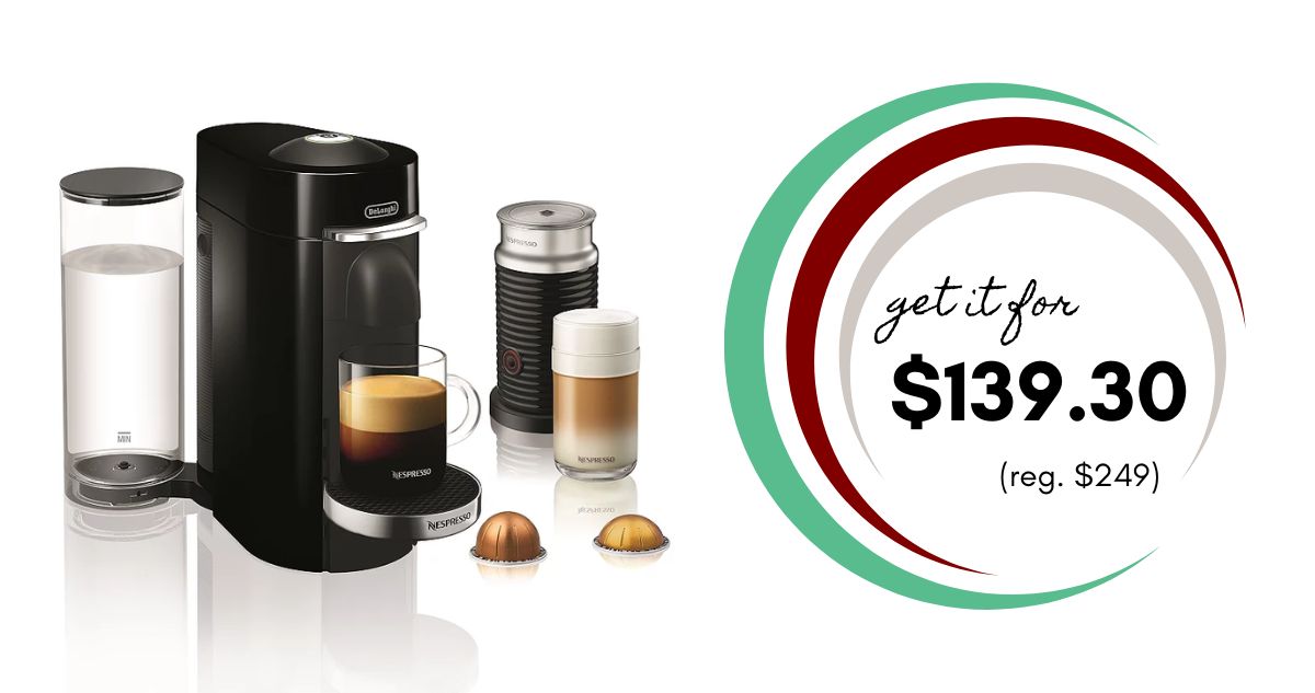 Kohl’s | Nespresso Vertuo Plus Deluxe With Milk Frother $139.30 (reg. $249)