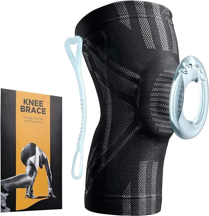 Compression Knee Brace w/ Patella Gel Pad & Side Stabilizers for $10 + free shipping