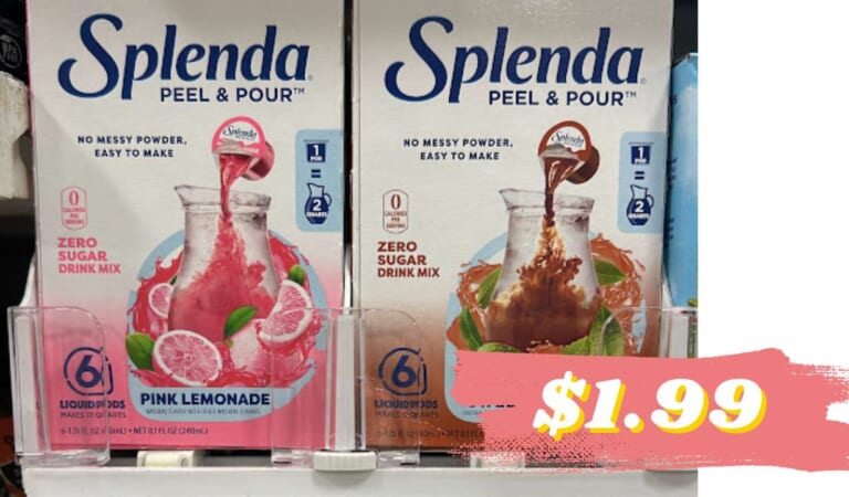 $1.99 Splenda Peel & Pour Drink Pods
