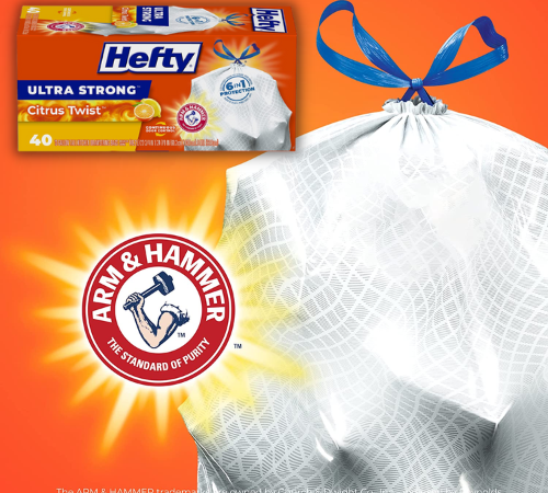 Hefty Ultra Strong Tall Kitchen Trash Bags, 40-Count as low as $7.26 plus $10 Amazon Credit when you buy 3 (Reg. $11.29) + Free Shipping – 18¢/ 13-Gallon Bag