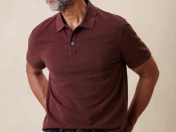 Banana Republic Factory Men's Cotton Monogram Pique Polo for $12 in cart + free shipping w/ $50