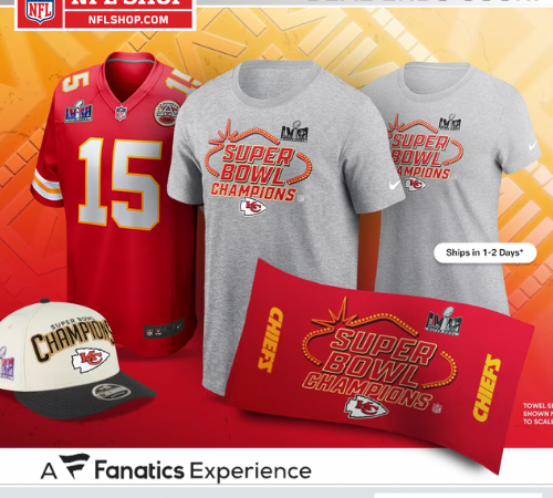 NFL Shop: Kansas City Chiefs are Super Bowl LVIII Champs 🏈 Stock Up on Gear Today + Free Shipping on orders over $15 with code NFL15
