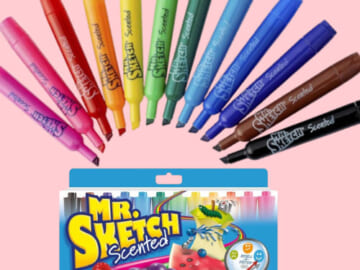Set of 12 Mr. Sketch Scented Watercolor Markers, Chisel Tip as low as $4.68 After Coupon (Reg. $15) + Free Shipping – $0.39/Marker
