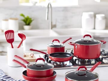 Amazon Basics Aluminum Cookware Set, 12-Piece $56 Shipped Free (Reg. $78)