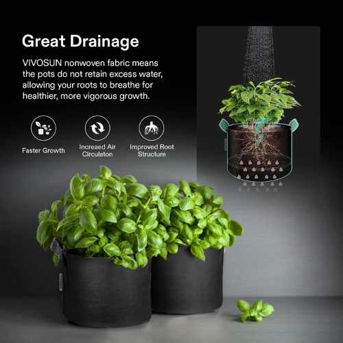 Vivosun 5-Pack Heavy Duty Nonwoven Plant Grow Bags with Handles $15.39 (Reg. $22) – $3.08/15-Gallon Bag