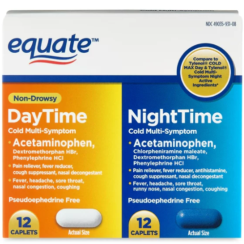 Equate 24-Count Non-Drowsy Day and Night Cold Tablets $2.98 (Reg. $5) – 12¢/Tablet