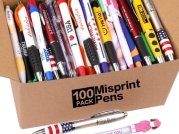 Misprint Ink Pens 100-Pack for $19 + free shipping