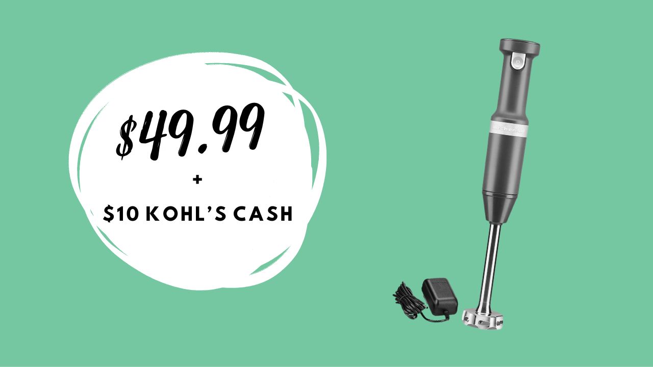 KitchenAid Cordless MultiSpeed Hand Blender $49.99 + $10 Kohl’s Cash