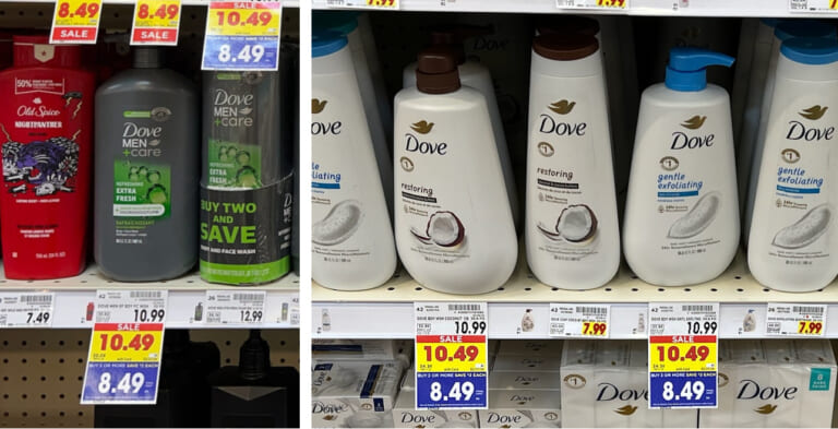 Big Bottles Of Dove Or Dove Men+Care Body Wash As Low As $6.49 At Kroger (Regular Price $10.99)