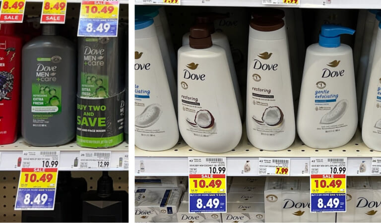 Big Bottles Of Dove Or Dove Men+Care Body Wash As Low As $6.49 At Kroger (Regular Price $10.99)